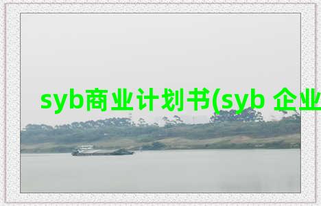 syb商业计划书(syb 企业计划书)